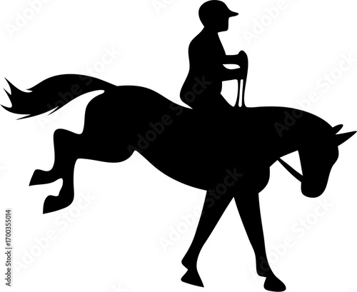 Equestrian Silhouette Vector Illustration Horse Rider Sport