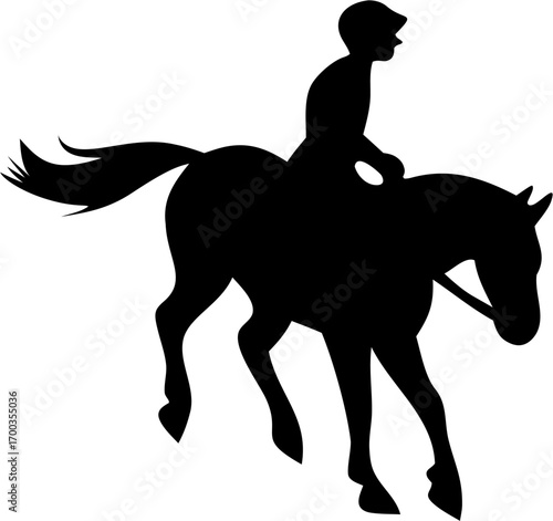 Equestrian Silhouette Vector Illustration Horse Rider Sport