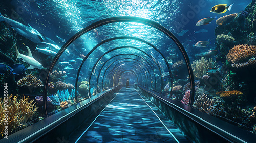 Abstract teal pathway perspective