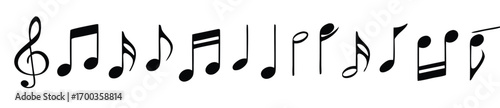 Music notes icon set, Music notes symbol, vector stock illustration 10 eps. 