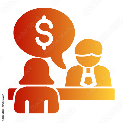 Employment Compensation Discussion icon from the Hiring icon collection (Glyph Gradient Style)