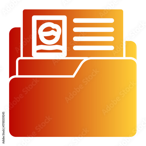 Professional CV Profile icon from the Hiring icon collection (Glyph Gradient Style)