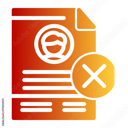 Job Rejected icon from the Hiring icon collection (Glyph Gradient Style)