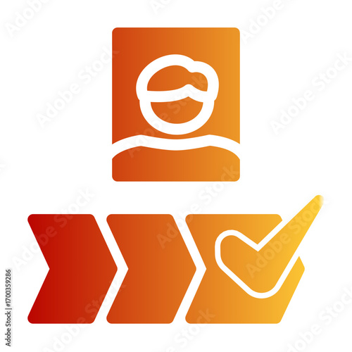 Recruitment Hiring Selection Process icon from the Hiring icon collection (Glyph Gradient Style)