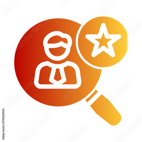 Recruitment Hiring Strategy icon from the Hiring icon collection (Glyph Gradient Style)