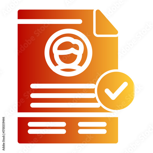 Professional Resume Profile icon from the Hiring icon collection (Glyph Gradient Style)