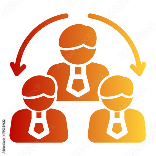 Corporate HR Management icon from the Hiring icon collection (Glyph Gradient Style)