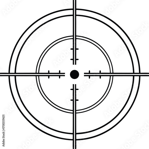 Black Crosshair Reticle Graphic Clean Minimalist Target Icon