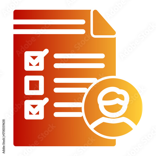 Job Application Survey icon from the Hiring icon collection (Glyph Gradient Style)