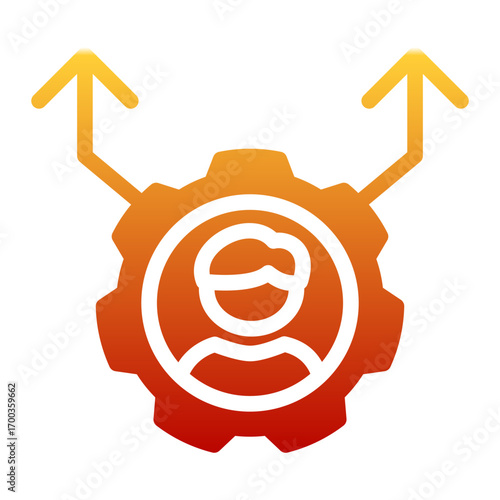 Career Growth Training icon from the Hiring icon collection (Glyph Gradient Style)