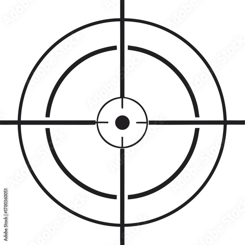 Black Crosshair Reticle Graphic Clean Minimalist Target Icon
