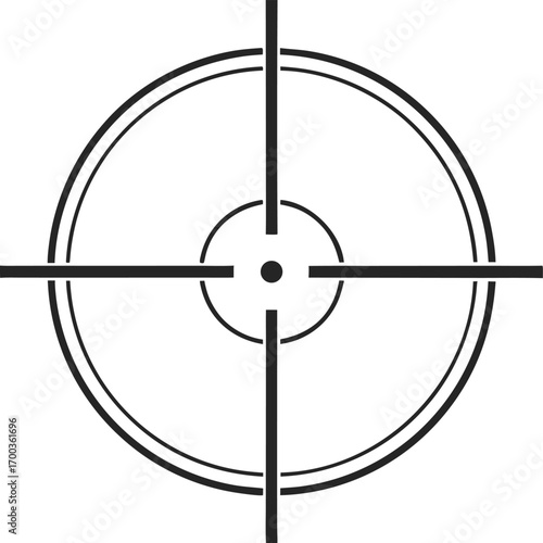 Black Crosshair Reticle Graphic Clean Minimalist Target Icon