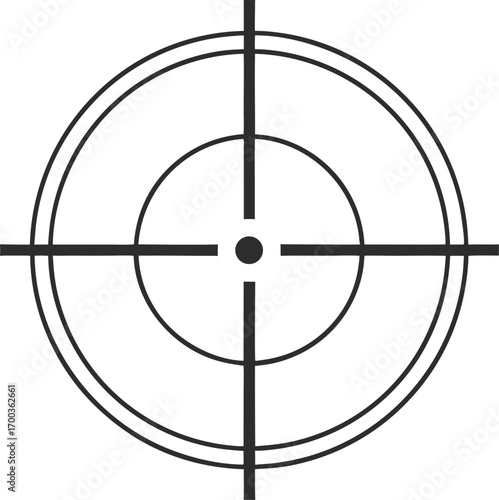 Black Crosshair Reticle Graphic Clean Minimalist Target Icon