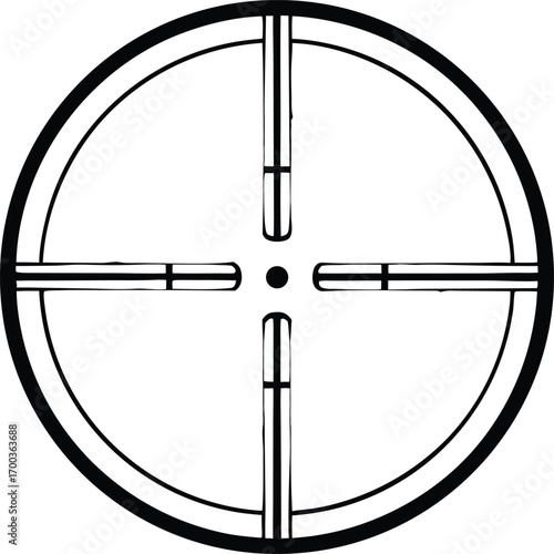 Black Crosshair Reticle Graphic Clean Minimalist Target Icon
