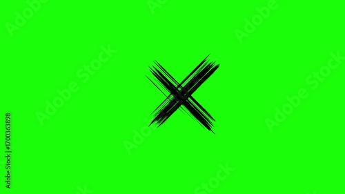 Brush stroke black and white transition background Animation of a 4k realistic colorful paint stroke, Watercolor Retro art Vintage crossed lines, denial concept.