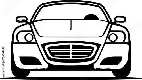 Car Icon Minimal Flat Vector Illustration with Clean Modern Design 