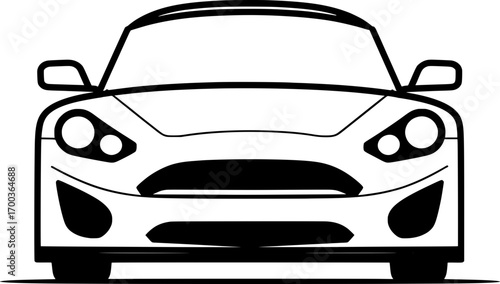 Car Icon Minimal Flat Vector Illustration with Clean Modern Design 