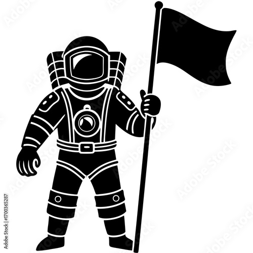 silhouette of an astronaut man in space suit