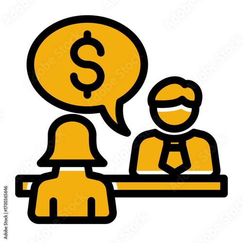 Employment Compensation Discussion icon from the Hiring icon collection (Glyph Color Lineal Style)