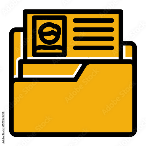 Professional CV Profile icon from the Hiring icon collection (Glyph Color Lineal Style)