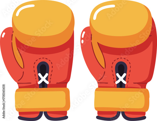 Pair of boxing gloves ready for a fight or training session illustration