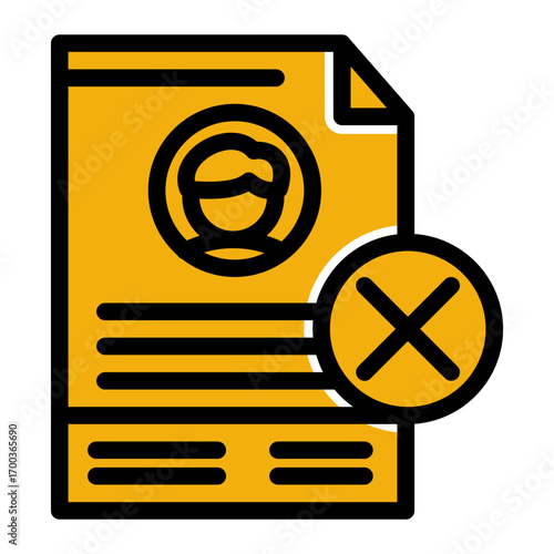 Job Rejected icon from the Hiring icon collection (Glyph Color Lineal Style)