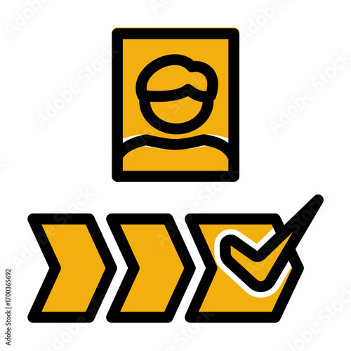 Recruitment Hiring Selection Process icon from the Hiring icon collection (Glyph Color Lineal Style)