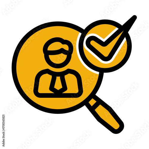 Job Recruitment Hiring Process icon from the Hiring icon collection (Glyph Color Lineal Style)