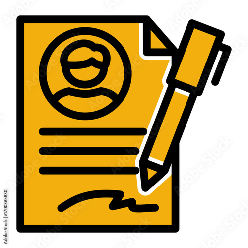 Job Work Agreement icon from the Hiring icon collection (Glyph Color Lineal Style)