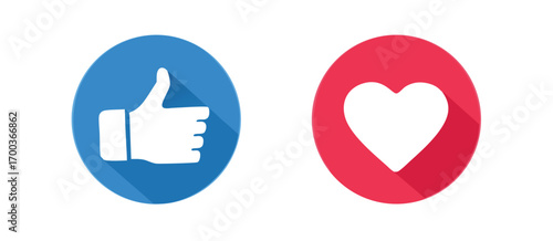 Thumbs and heart icon. Vector love and love icon. Like and like buttons ready for websites and mobile apps. 

