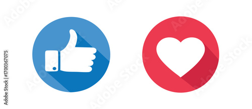 Thumbs and heart icon. Vector love and love icon. Like and like buttons ready for websites and mobile apps. 
