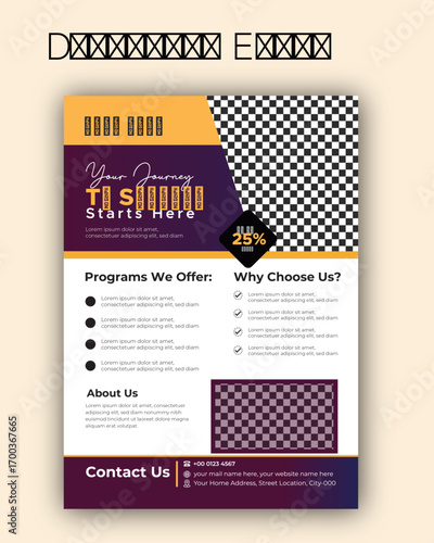 Modern Education Flyer Template | School, College, University, Online Course Promotion Design
