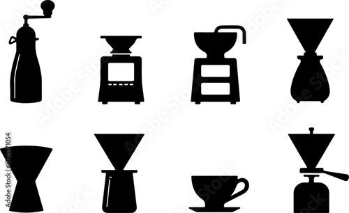 "Coffee Pot Silhouettes Collection – Moka, French Press & More"