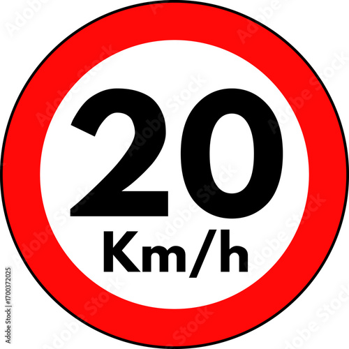 Speed Limit 20 kmh Sign