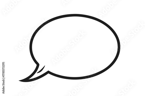Speech bubble, speech balloon or chat bubble line art icon for apps and websites, 