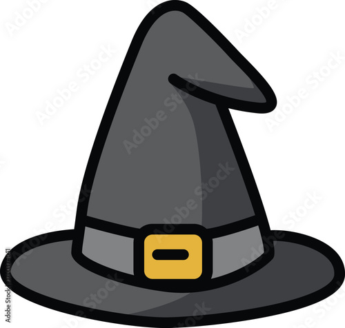 Witch hat isolated in a white background vector illustration
