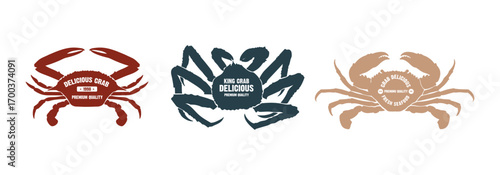 crab hand drawn with typography design