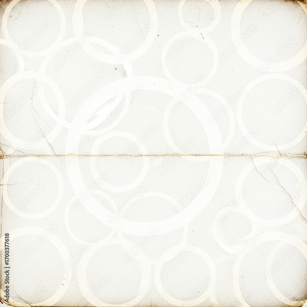 Obraz premium Abstract composition of interconnected circles on vintage paper, textured surface