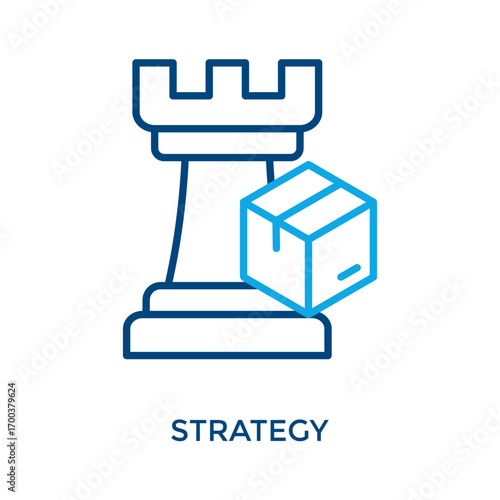 Strategy Icon Outline Color Style. Vector Illustration For Graphic Design