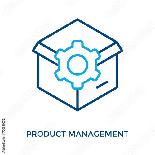 Product Management Icon Outline Color Style. Vector Illustration For Graphic Design