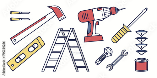 Assorted diy and construction tools