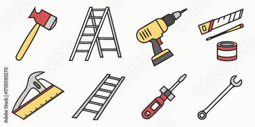 Various home renovation and repair tools