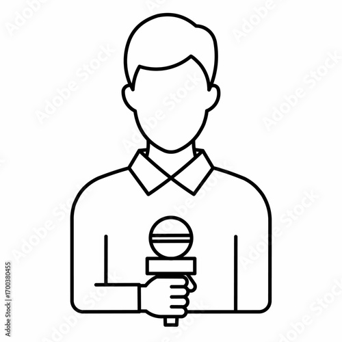 Reporter icon with microphone