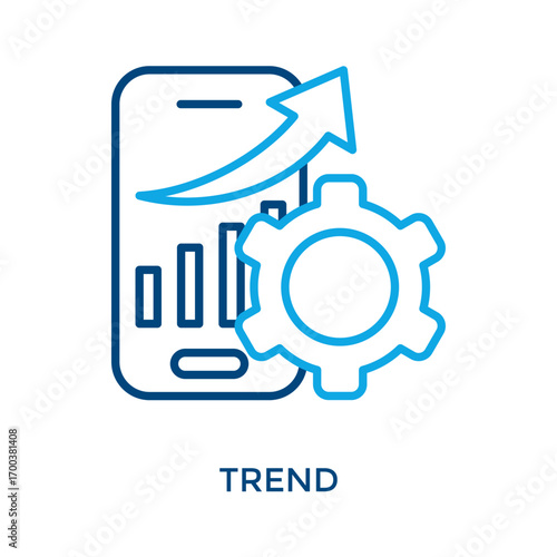 Trend Icon Outline Color Style. Vector Illustration For Graphic Design