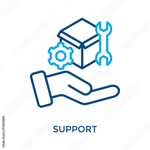 Support Icon Outline Color Style. Vector Illustration For Graphic Design