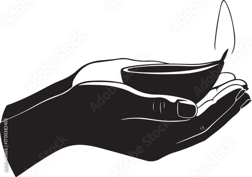 Hands Holding a Lit Diya Lamp

Symbol of Light and Hope

Spiritual Offering: Diya Lamp in Hands