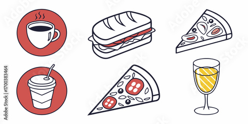 Collection of food and drink icons