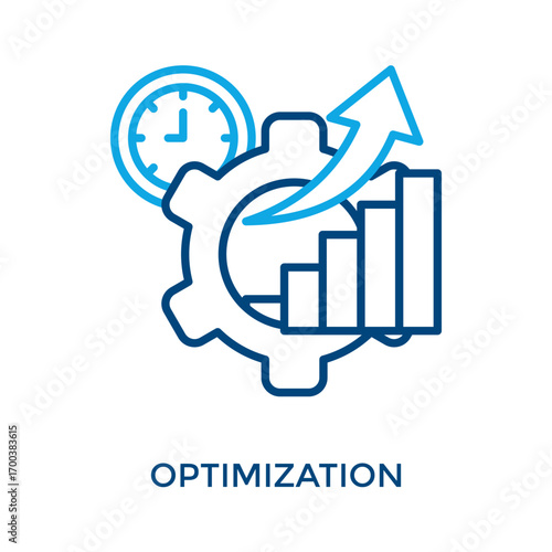 Optimization Icon Outline Color Style. Vector Illustration For Graphic Design