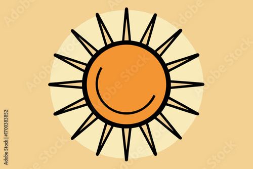 Vector illustration of sun and moon abstract background with sun icon design