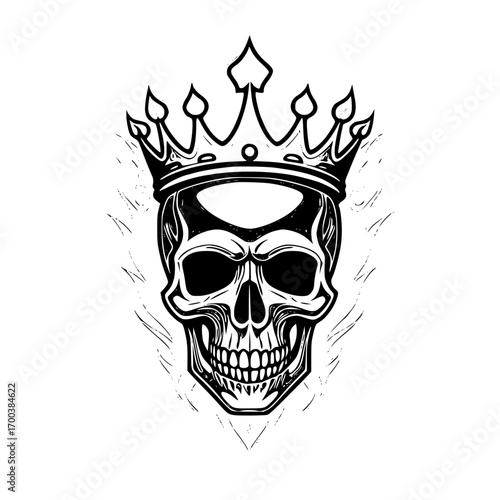 Skull wearing crown